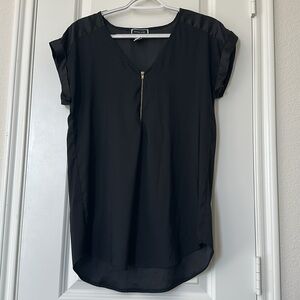 Black Short-Sleeved Blouse